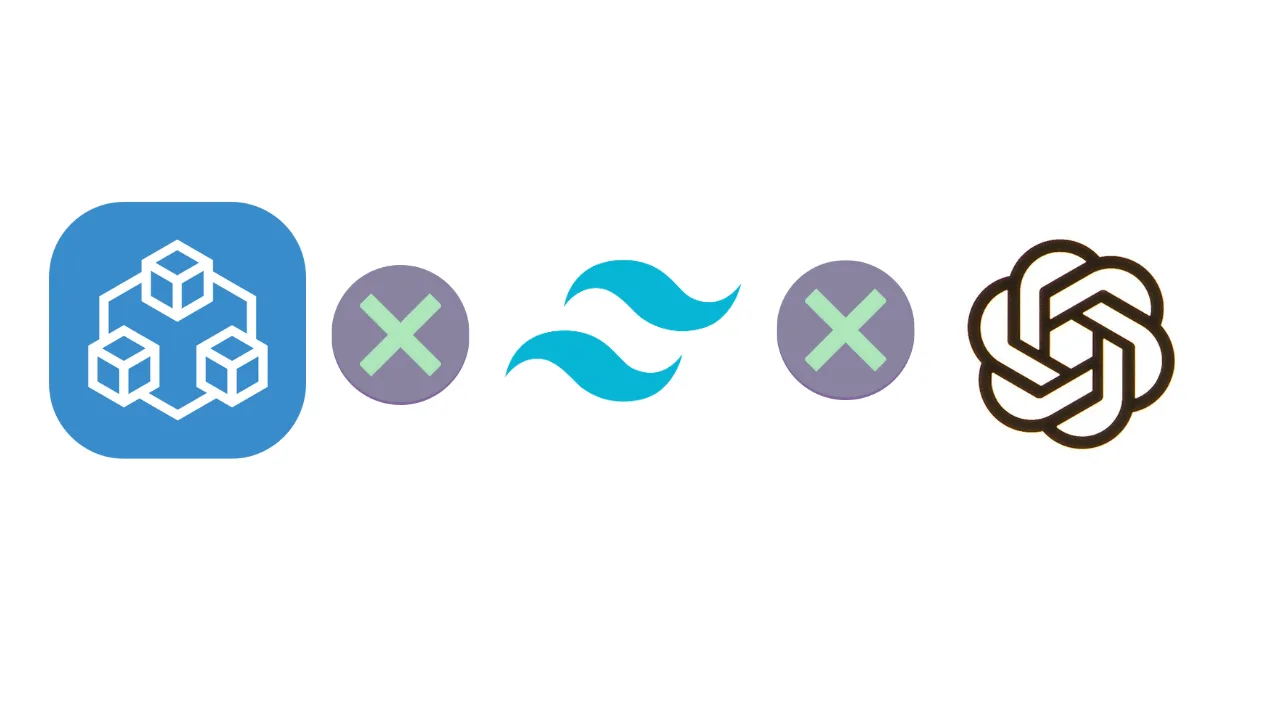 Blue cubes, X, waves, X, ChatGPT logo