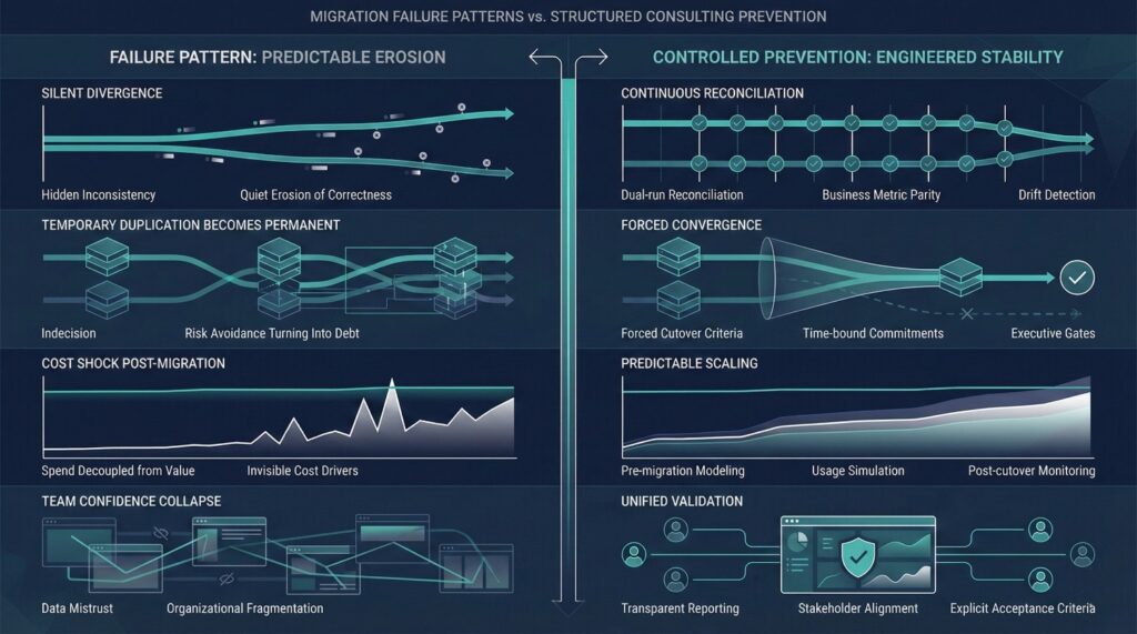 Common Failure Patterns in Data Migrations (and How Consulting Prevents Them)