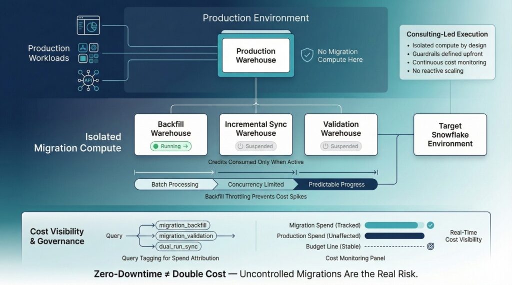 Cost Control During Zero-Downtime Snowflake Migrations